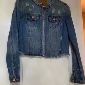 Distressed Denim Short Jacket